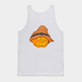 Slouchy Hat Halloween Pumpkin Orange Version Tank Top